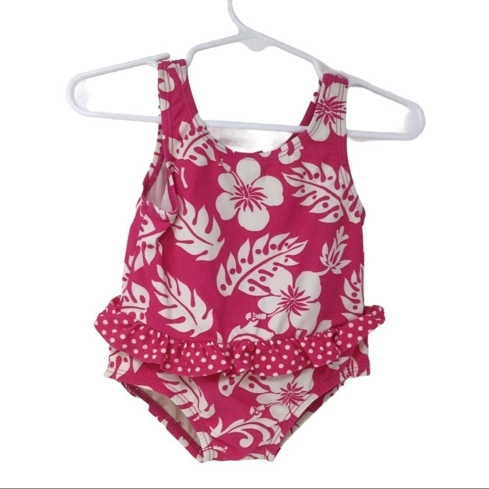 Children’s Place Hawaiian ruffle bottom swimsuit